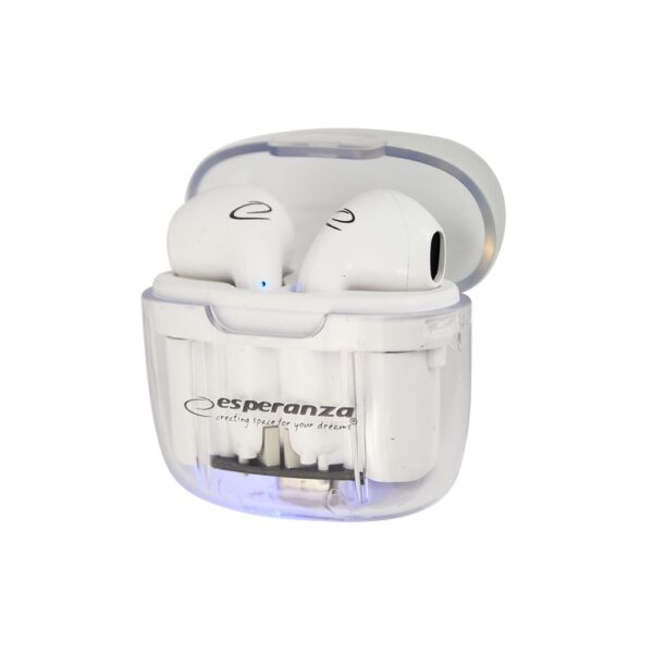 ESPERANZA SŁUCHAWKI DOUSZNE BLUETOOTH TWS ANTHE WHITERDERA EH237W - obrazek 3