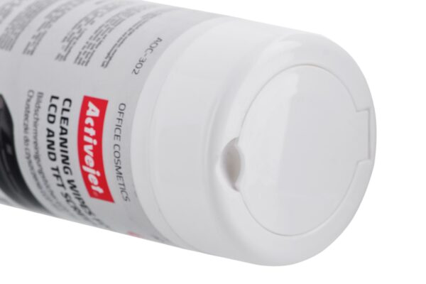 Activejet AOC-302 chusteczki do matryc LCD. (100 szt.) Nawilżane chusteczki do matryc, usuwające wszelkiego rodzaju zanieczyszczenia z wyświetlaczy ciekłokrystalicznych TFT w laptopach, smartfonach, palmtopach, monitorach LCD, itp. - obrazek 3
