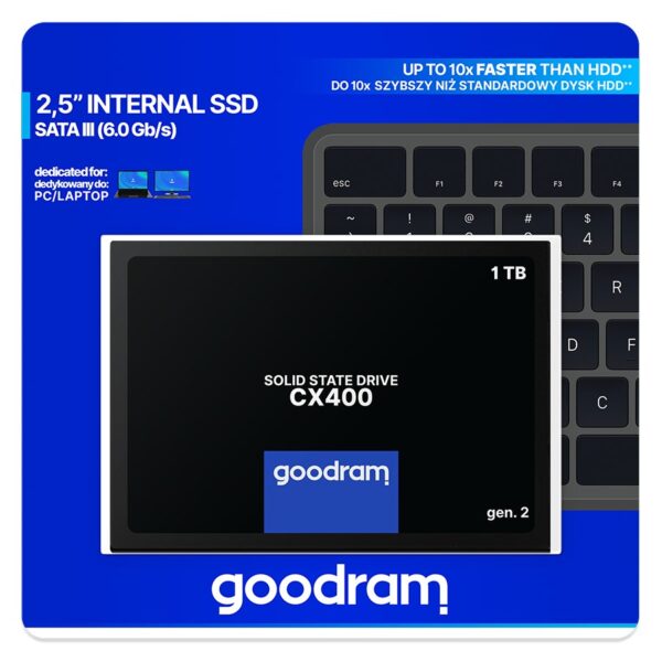 DYSK SSD GOODRAM CX400 Gen2 1TB SATA III 2,5 RETAIL - obrazek 3