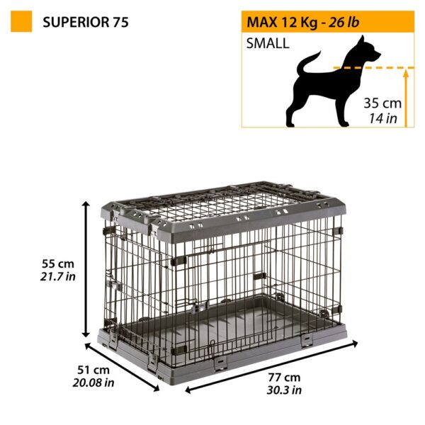 FERPLAST Superior 75 - klatka dla psów - 77 x 51 x 55 cm - obrazek 2