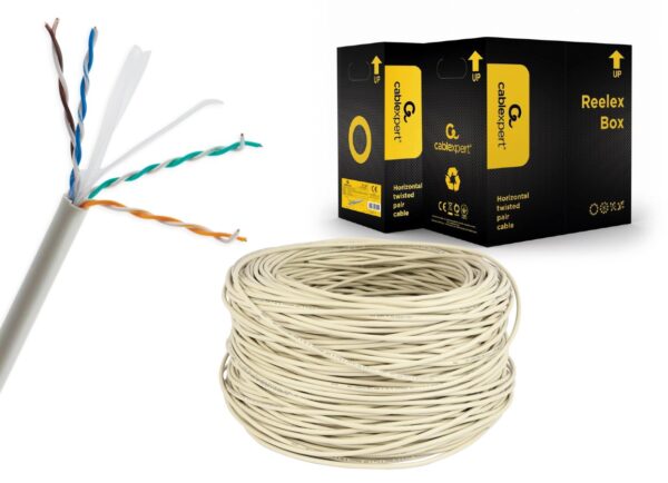 GEMBIRD UTP KABEL DRUT KAT 6 CCA ECA 305M SZARY - obrazek 2