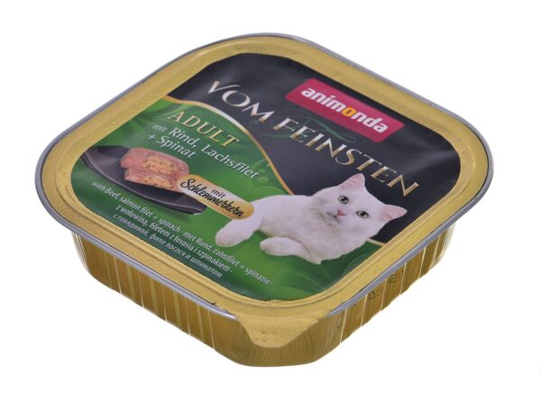 ANIMONDA Vom Feinsten Classic Cat wołowina, łosoś szpinak - mokra karma dla kota - 100g - obrazek 2