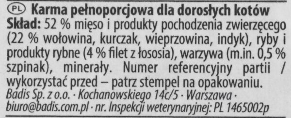 ANIMONDA Vom Feinsten Classic Cat wołowina, łosoś szpinak - mokra karma dla kota - 100g - obrazek 3