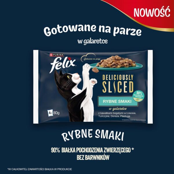 FELIX Deliciously Sliced Rybne Smaki - mokra karma dla kota - 4x 80 g - obrazek 3