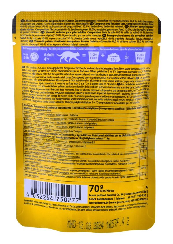 JOSERA Filet kurczak z cielęciną - mokra karma dla kota - 70 g - obrazek 2