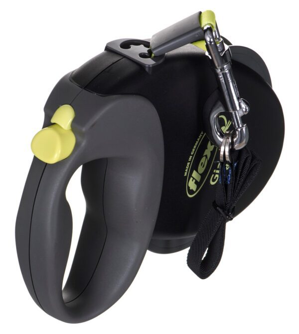 Smycz flexi automatyczna Giant L taśma 8 m - dla psa do 50 kg, kolor czarno-żółty - obrazek 3