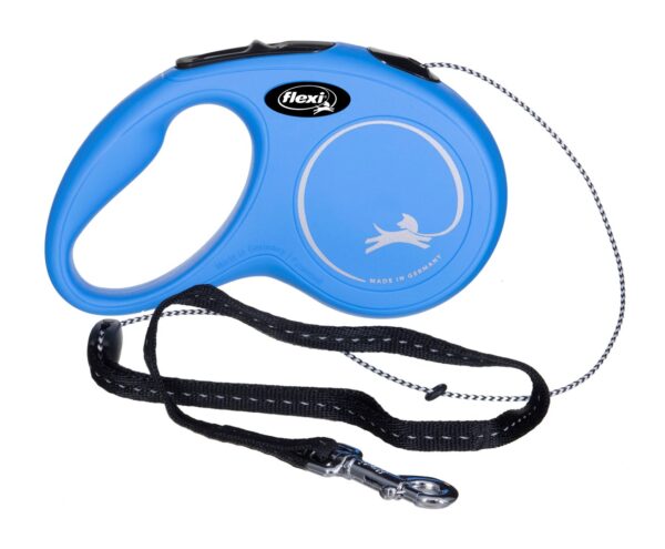 Smycz flexi automatyczna New Classic S linka 5m - dla psa do 12 kg, kolor niebieski - obrazek 2