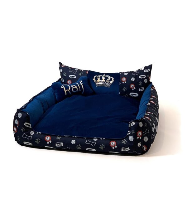 GO GIFT Korona Legowisko dla psa i kota XXL - granatowy - 110x90x18 cm - obrazek 2