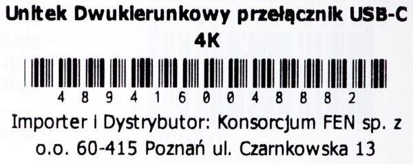 UNITEK PRZEŁĄCZNIK USB-C 4K 144HZ, DWUKIERUNKOWY - obrazek 2