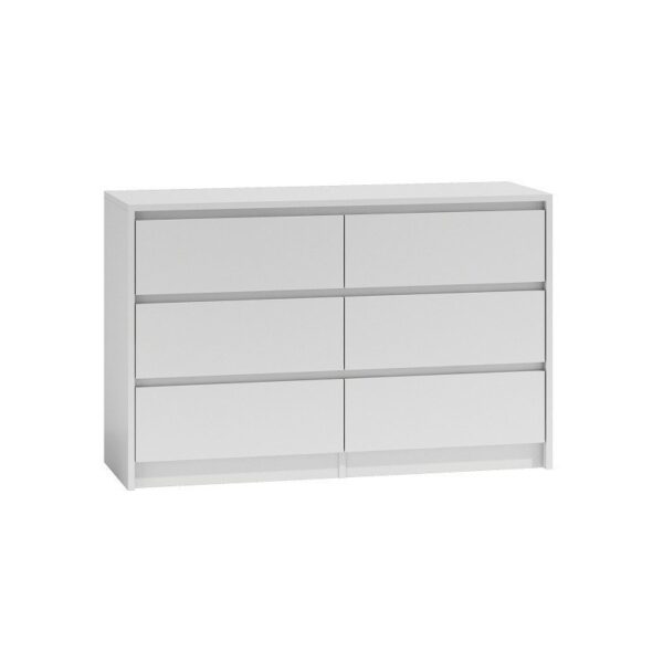K120 KARO KOMODA 6 SZUFLAD BIAŁY - obrazek 3