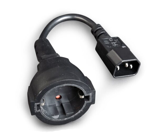 Adapter GEMBIRD PC-SFC14M-01 (C14 / IEC C14 / IEC 320 C14 M - Schuko, Shuko F; 0,15m; kolor czarny) - obrazek 2