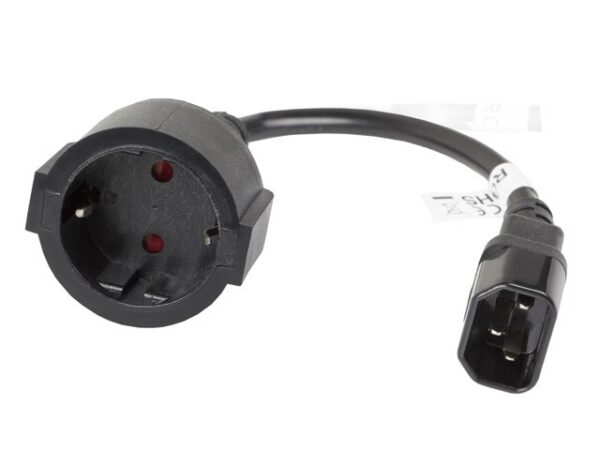 LANBERG PRZEDŁUŻACZ KABLA ZASILAJĄCEGO IEC 320 C14 -> SCHUKO(F), 20CM - obrazek 2