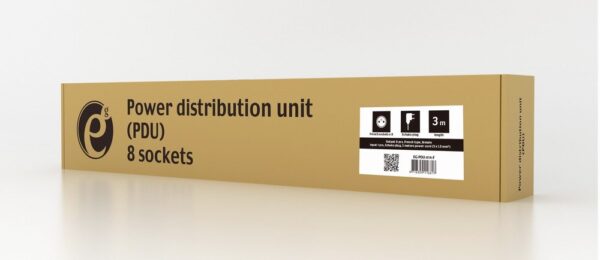 GEMBIRD LISTWA ZASILAJĄCA RACK 19" PDU EG-PDU-014-F 1U, 16A, 8X FRANCUSKIE GNIAZDO, WTYK SCHUKO, KABEL 3M - obrazek 3