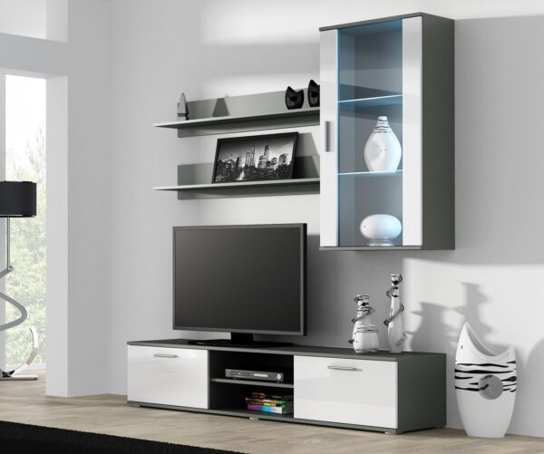 Zestaw SOHO 5 (RTV180 + Wit.Wisz + Półki) SZ/BI POŁ - obrazek 3
