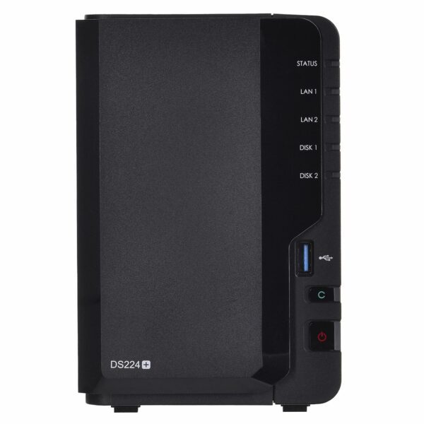 NAS Synology DS224+; Tower; 2x (3.5" SATA HDD); Intel Celeron J4125;,2GB DDR4 (max. 6GB), 2x 1GbE RJ-45 - obrazek 2
