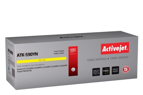 Activejet ATK-590YN Toner (zamiennik Kyocera TK-590Y; Supreme; 5000 stron; żółty)