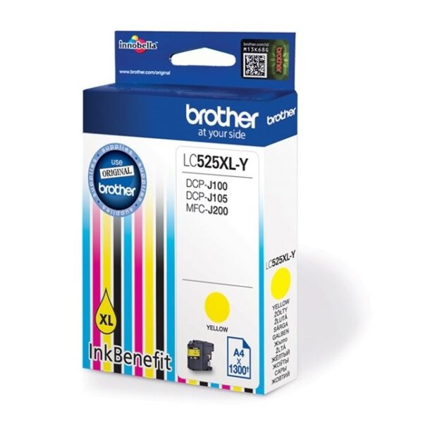 Tusz Brother żółty LC525XLYAP2=LC-525XLY, 1300 str. - obrazek 2