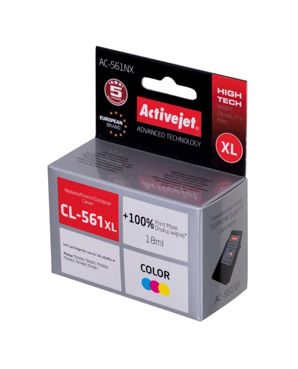 Activejet AC-561NX Tusz (zamiennik Canon CL-561XL; Supreme; 18 ml; kolor: Cyjan, magenta, Żółty) - obrazek 2