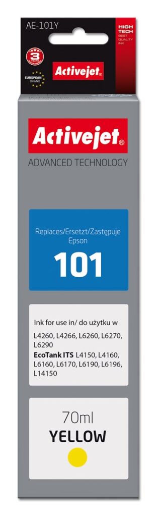 Activejet AE-101Y Tusz (zamiennik Epson 101; Supreme; 70 ml; żółty)