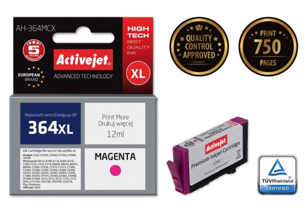 Activejet AH-364MCX Tusz (zamiennik HP 364XL CB324EE; Premium; 12 ml; czerwony) - obrazek 2