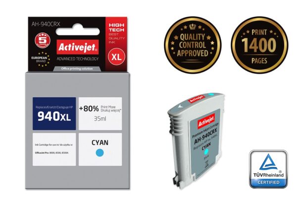 Activejet AH-940CRX Tusz (zamiennik HP 940XL C4907AE; Premium; 35 ml; niebieski) - obrazek 2