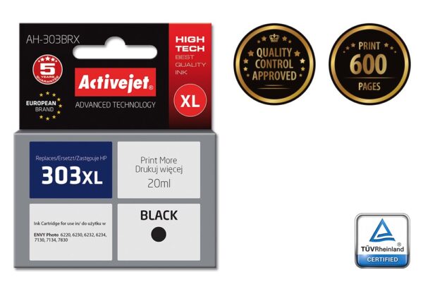 Activejet AH-303BRX Tusz (zamiennik HP 303XL T6N04AE; Premium; 20ml; czarny) - obrazek 2
