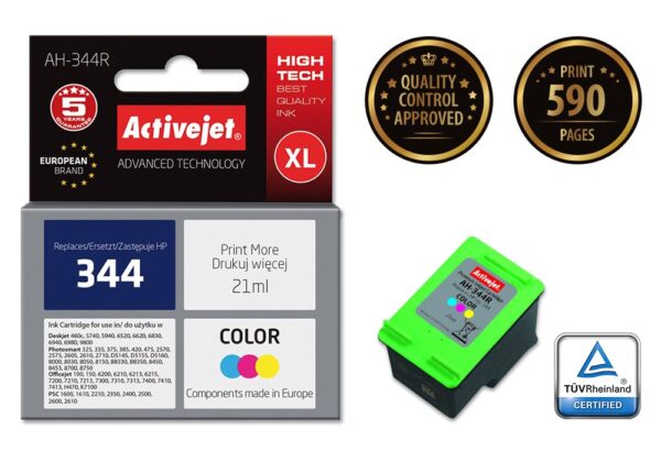 Activejet AH-344R Tusz (zamiennik HP 344 C9363EE; Premium; 21 ml; kolor) - obrazek 2