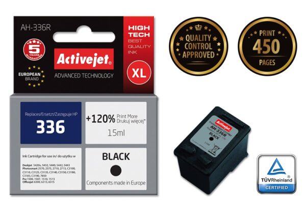 Activejet AH-336R Tusz (zamiennik HP 336 C9362EE; Premium; 15 ml; czarny) - obrazek 2