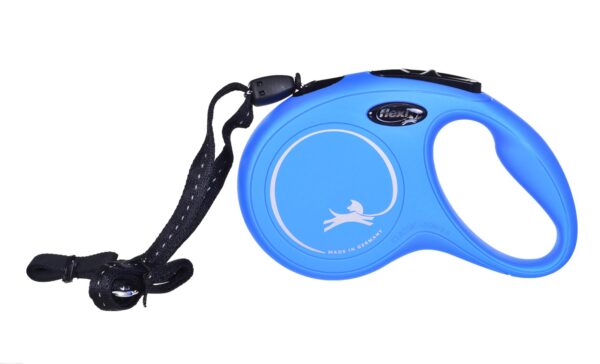 Smycz flexi automatyczna New Classic S linka 8 m - dla psa do 12 kg, kolor niebieski - obrazek 3