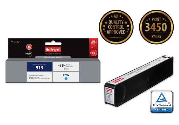 Activejet AH-913CR Tusz (zamiennik HP 913 F6T77AE; Premium; 45 ml; niebieski) - obrazek 2