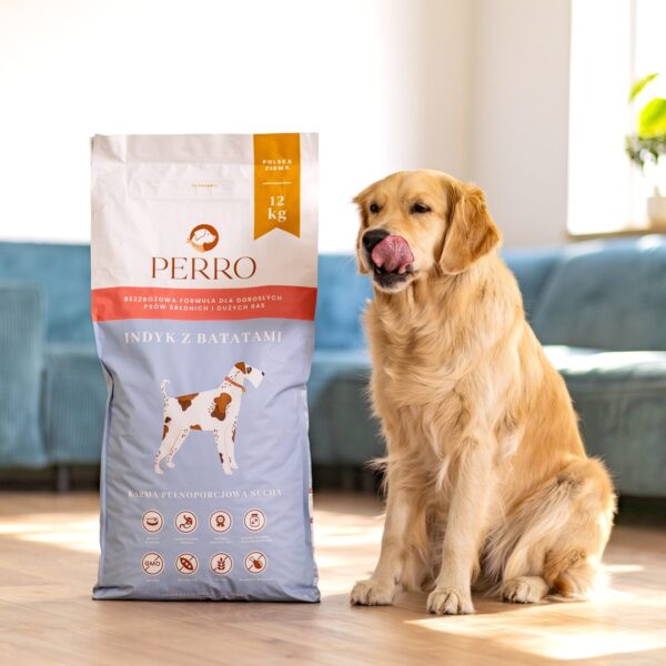 PERRO Indyk z batatami dla dorosłych psów średnich i dużych ras - 3 kg - obrazek 3