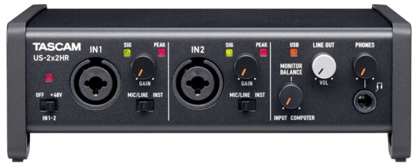 Tascam US-2x2HR - Interfejs USB audio/MIDI wysokiej rozdzielczości (2 wejścia, 2 wyjścia) - obrazek 2