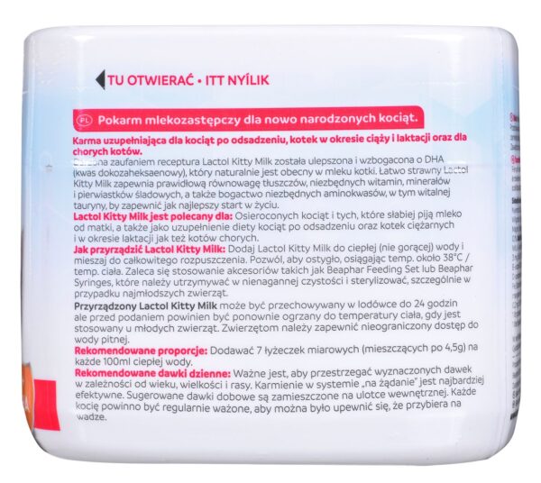 BEAPHAR LACTOL Kitty Milk - pokarm mleko zastępcze dla kociąt - 250g - obrazek 2