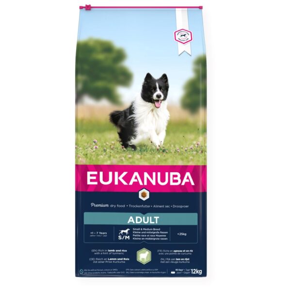 EUKANUBA Adult Small&Medium Breeds rich in lamb & rice - sucha karma dla psa - 12 kg - obrazek 2