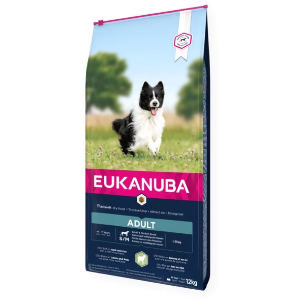 EUKANUBA Adult Small&Medium Breeds rich in lamb & rice - sucha karma dla psa - 12 kg - obrazek 3