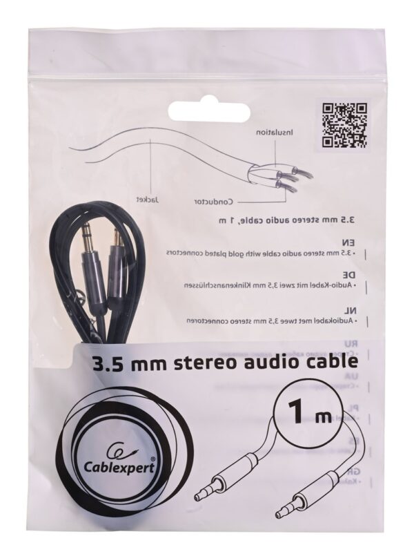Kabel GEMBIRD CCAP-444-1M (Mini Jack M - Mini Jack M; 1m; kolor czarny) - obrazek 3