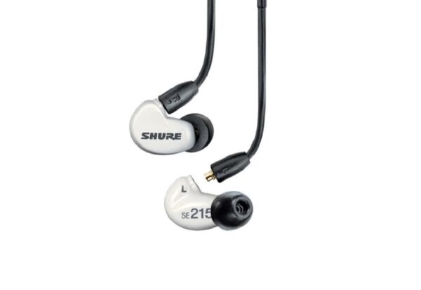 Shure SE215DYWH+UNI-EFS - Słuchawki douszne AONIC215 z pojedynczym przetwornikiem i kablem 3.5mm (białe) - obrazek 2